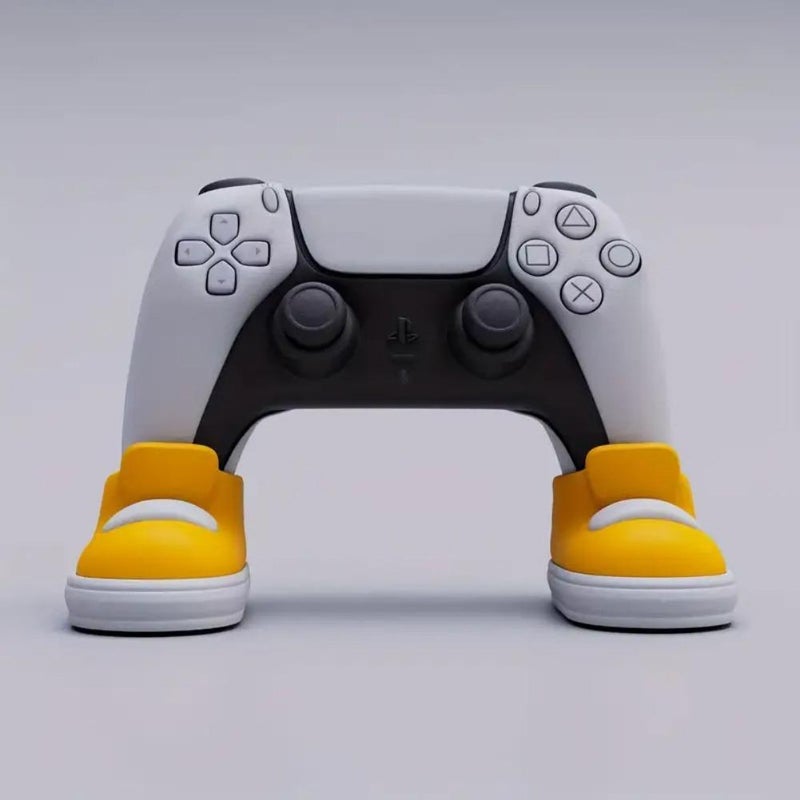 Game Controller Stand Set – Shoe-shaped Universal Holder for Ps & Wireless Controllers, Yellow and White Pla Design, Compact 70g Display Stand for Gaming Desk - Image 5